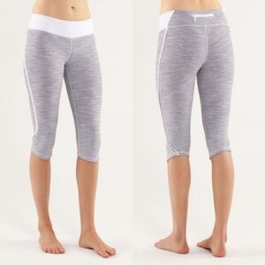 Lululemon Run Fast and Free Ruffle Crop  Wee Are From Space White Combo Size 4